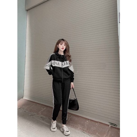 set thể thao CHA viền be [ảnh thật]