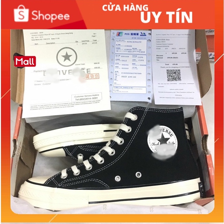 Giày CV 1970s Chuck Taylor All Star 1970s Black/ White   tặng túi CV