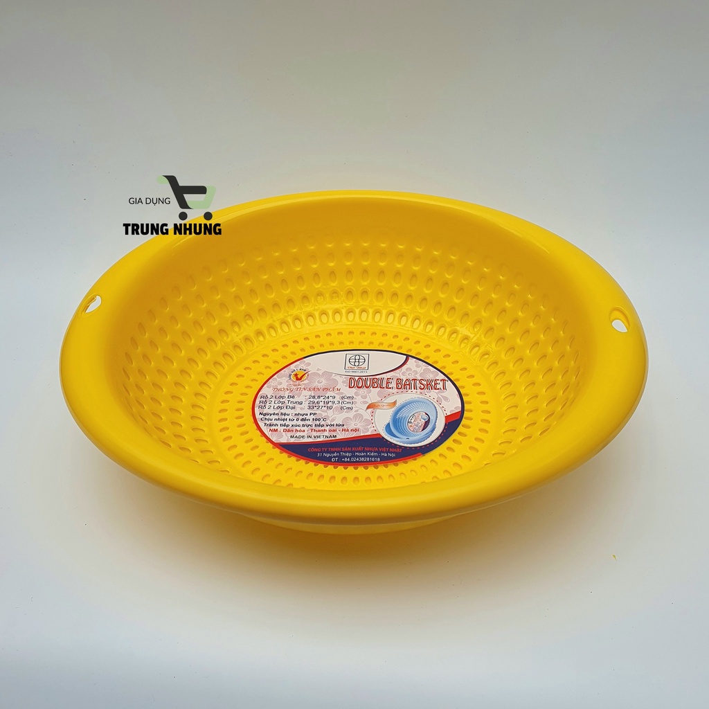 Rổ nhựa kèm chậu, rổ rửa rau Việt Nhật