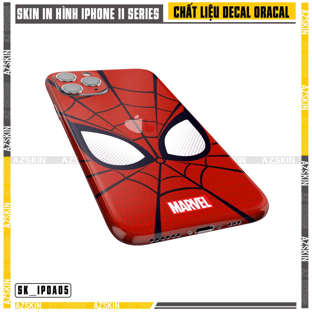 Miếng Dán Lưng Viền IPhone 11/11 Pro/11 Pro Max Spider - Man |SK_IPDA05| Chất Liệu Nhập Khẩu, Không Phai Màu, Cắt CNC