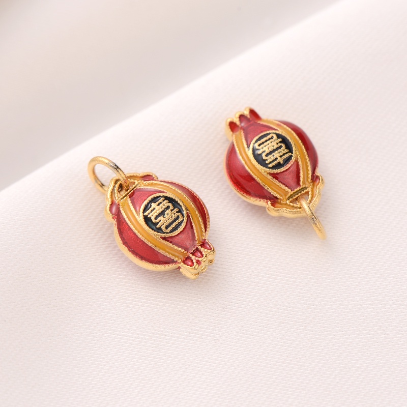 Đèn Lồng Bằng Đồng Cát Mạ Điện Màu Sắc Mạnh Mẽ Hình Thần Tài Dùng Làm Mặt Dây Chuyền/Vòng Tay/Dây Chuyền Thủ Công diy