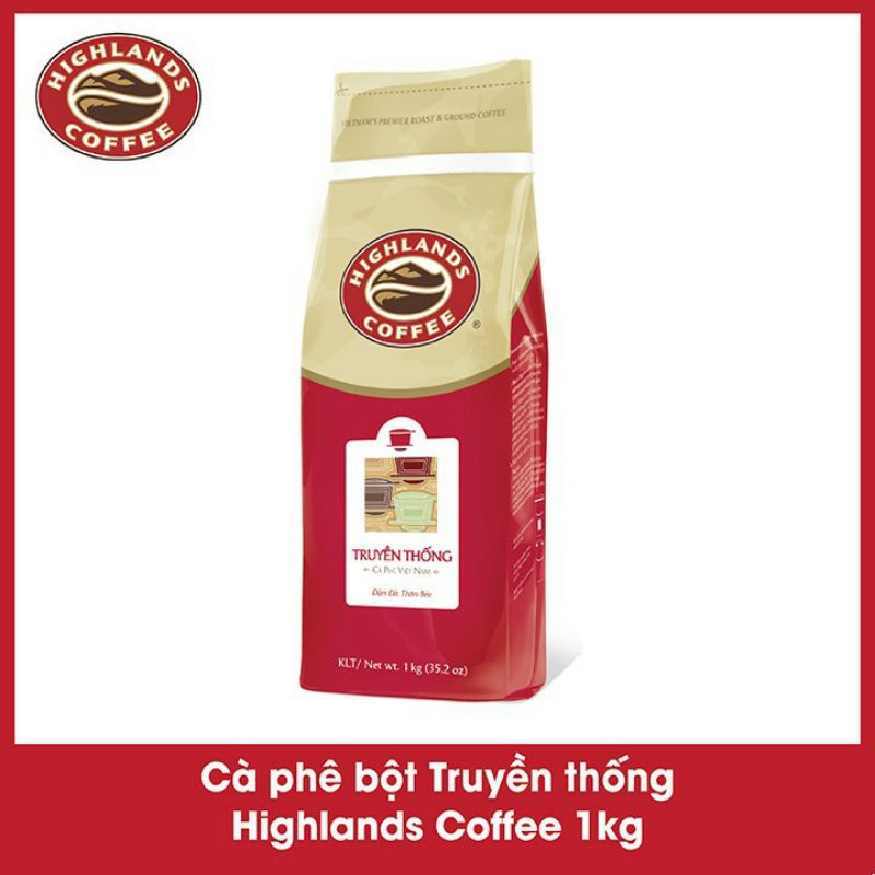 [Mã GROSALE55 giảm 8% đơn 500K] Cà phê bột Truyền thống Highlands Coffee 1kg. HSD 03/2023