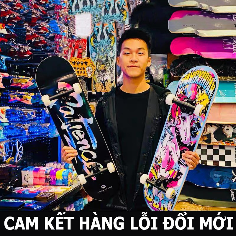 Ván trượt skateboard thể thao chất liệu gỗ phong ép cao cấp 7 lớp MẶT NHÁM