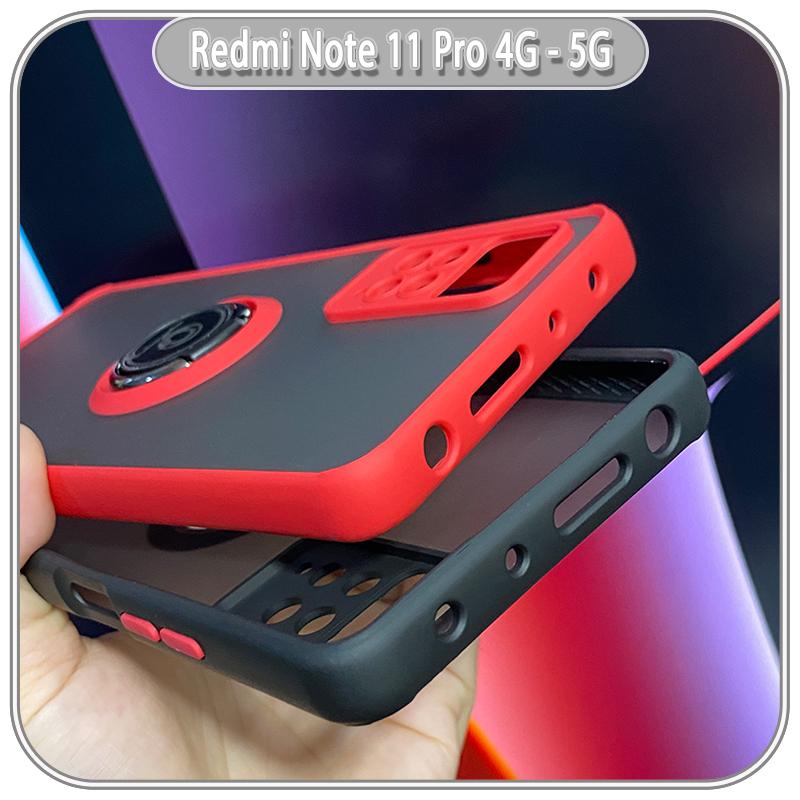 Ốp lưng cho Xiaomi Redmi Note 11 Pro 4G 5G - Note 12 pro 4G nhám iRing che camera viền màu
