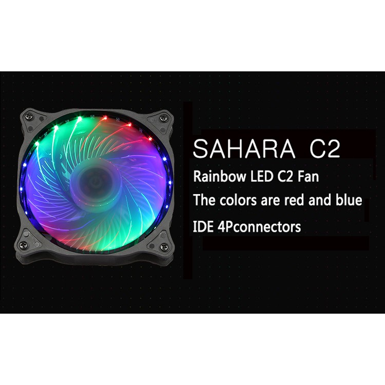Fan case Sahara C2 Led, Quạt tản nhiệt CPU 12 inch có đèn Led Sahara C2