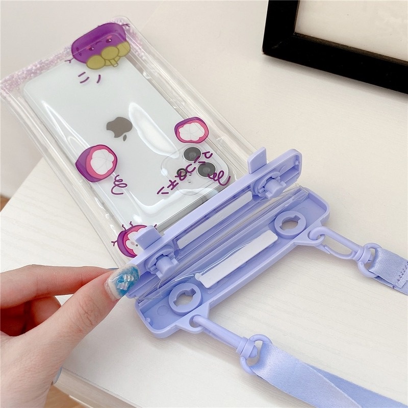 Túi Đựng Điện Thoại Bằng TPU Trong Suốt Họa Tiết Hoạt Hình Dễ Thương Chống Thấm Nước Có Thể Điều Chỉnh Và Dây Đeo Cho Dưới 6.7 Inches