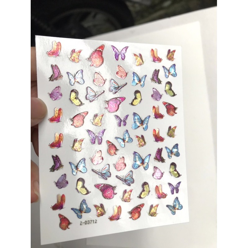 Sticker dán móng nail bướm màu