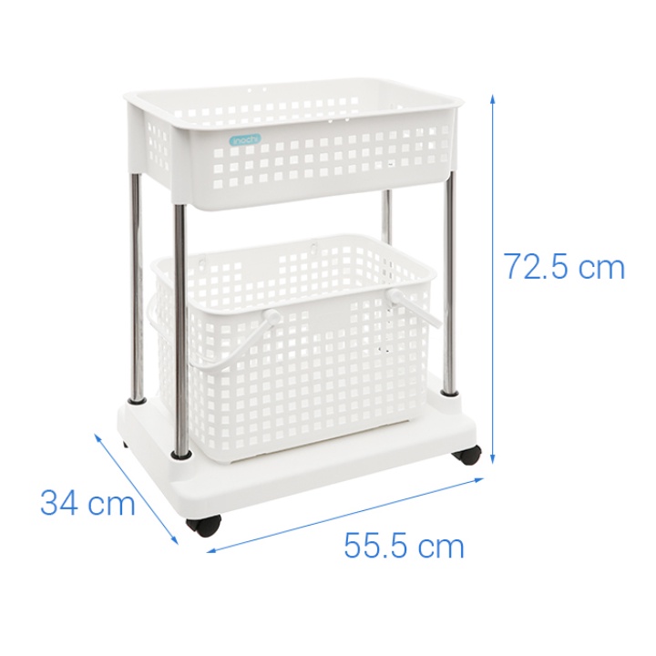Kệ giặt di động Nachi - kèm giỏ đựng đồ, bánh xe xoay 360 độ chịu lực đến 40kg. không giòn gãy