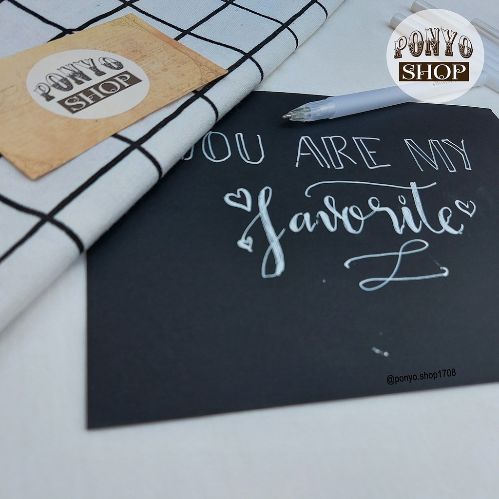 🖤 Bút gel mực trắng viết giấy đen Scrapbook