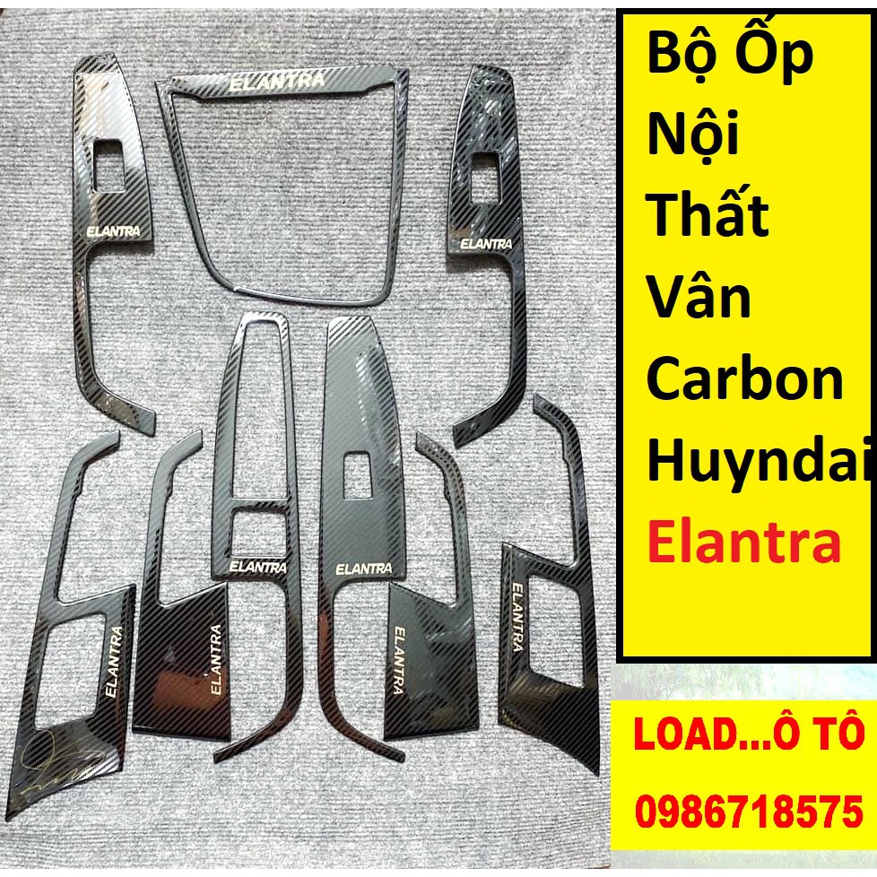 Bộ Ốp Nội Thất Huyndai Elantra 2018-2021 Vân Carbon Cao Cấp