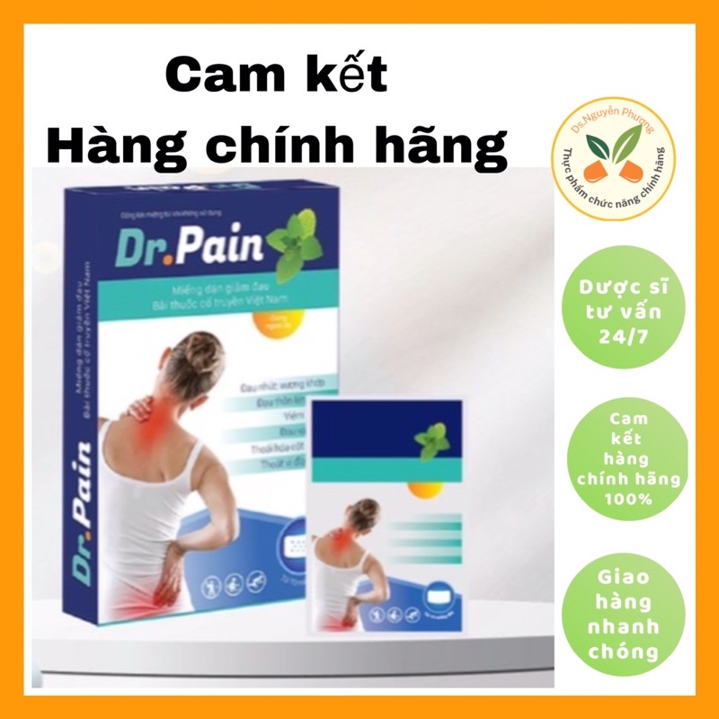 Cao dán thảo dược Dr pain, miếng dán giảm đau gói 10 miếng (lẻ 1 miếng 8k)