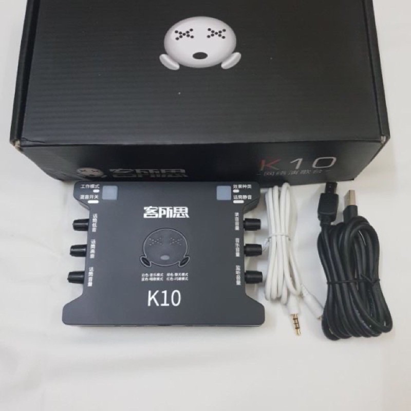 combo thu âm livestream Mic ALC 280-Sound card xox K10 kèm phụ kiện và dây live bh 6 th