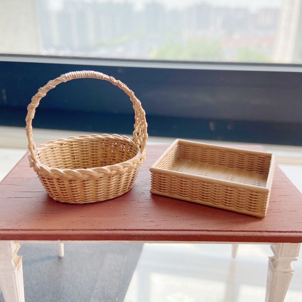 Wis| Giỏ Nhựa Mini Trang Trí Nhà Búp Bê Xinh Xắn