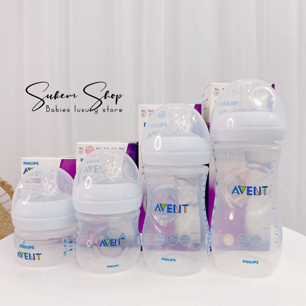 Bình sữa Avent Natural 60ml / 125ml / 260ml bằng nhựa PP