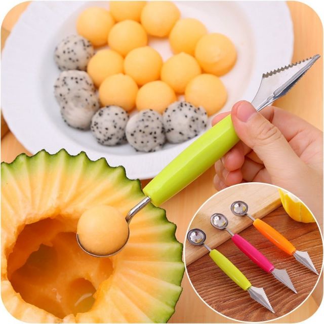 Muỗng thìa tĩa hoa quả 2 đầu