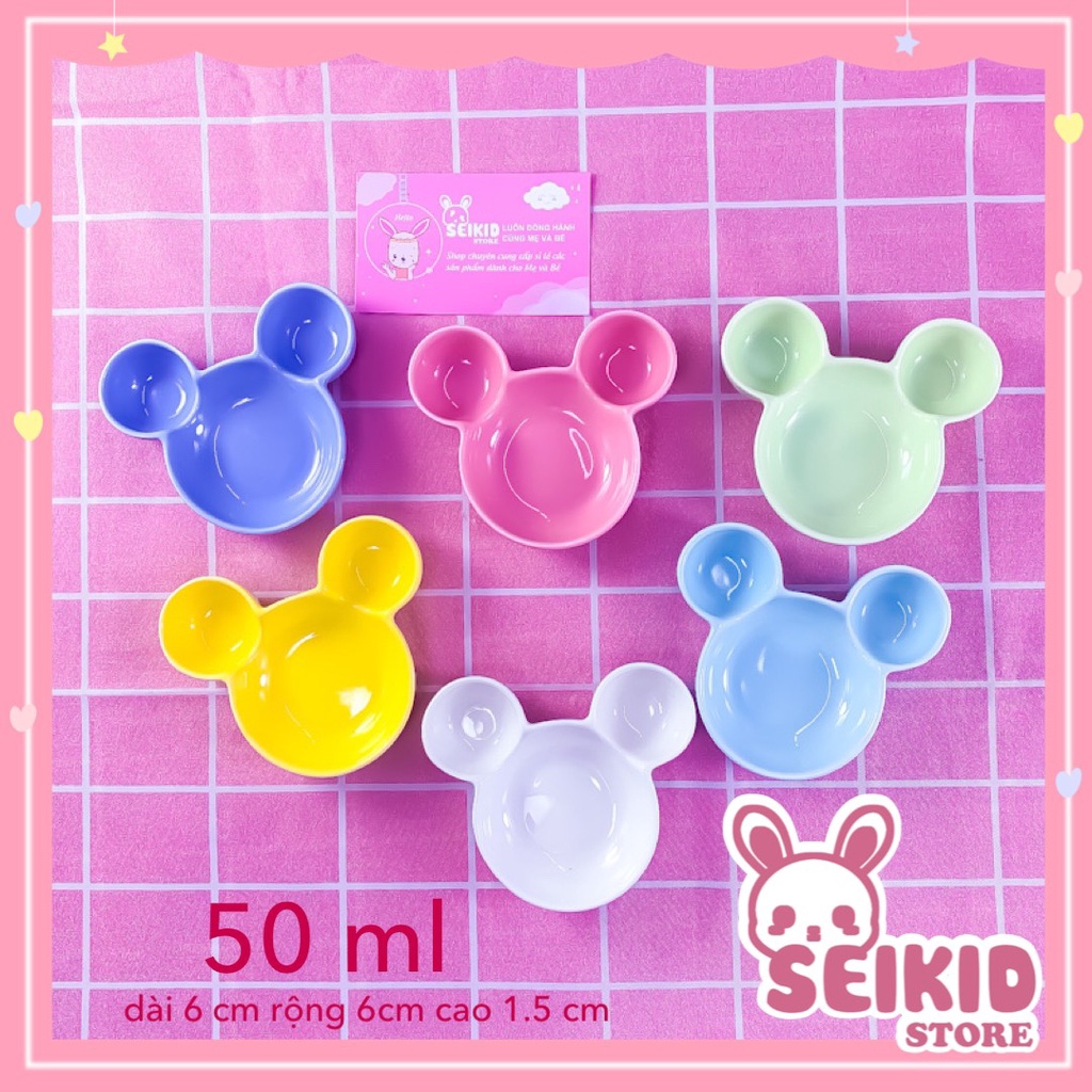 Bát sứ ăn dặm cao cấp mini cho bé hình Mickey đủ màu Seikid Store 40ml V5