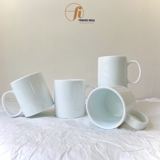 Cốc uống nước men trơn màu trắng, cốc sứ Bát Tràng chất lượng cao, dung tích 330ml, in ảnh theo yêu cầu