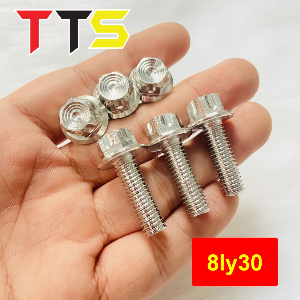 ( 8ly V2 ) Ốc 8LY Salaya V2  size 8ly15, 8ly25, 8ly30, 8ly40 lắp gác chân, treo pô, ghi đông xe máy