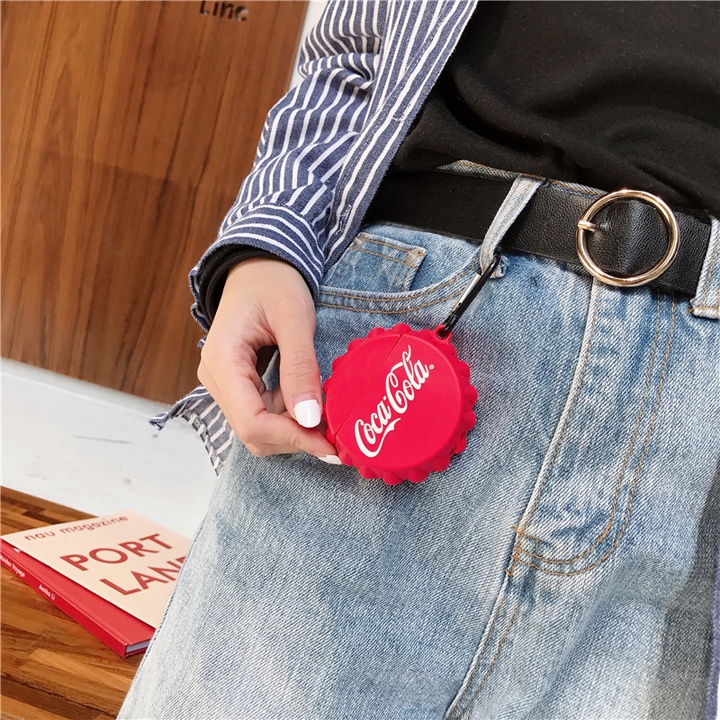 Case Airpods 1/2/Pro nắp chai cocacola, Ốp Airpods chất- Mã TZAP371