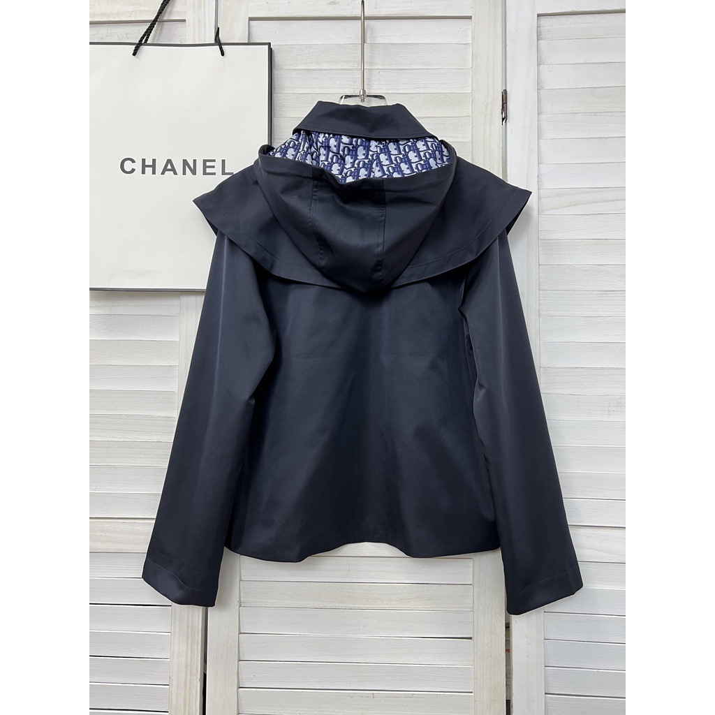 Áo gió nữ dáng ngắn thời trang cao cấp Christian Dior CD họa tiết thêu logo
