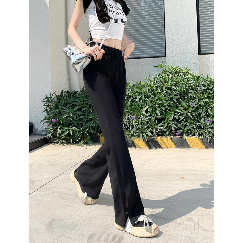 Quần Dài Lưng Cao Co Giãn Xẻ Tà Thời Trang Cho Nữ 63643