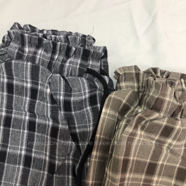 Baggy vải kẻ caro