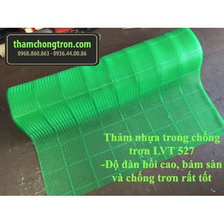 Thảm nhựa trong chống trơn LVT527 màu xanh lá khổ rộng 1.2m