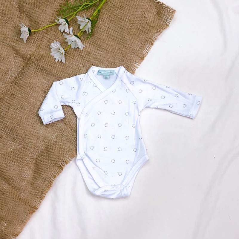 (Chọn màu) Bodysuit, body chip dài tay vạt chéo chất cotton dày dặn cho trẻ sơ sinh, thiếu tháng 0M,1M,3m,6M