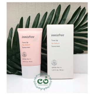 Kem chống nắng nâng tone, kiềm dầu innisfree tone up no sebum sunscreen spf50/pa+++ 50ml