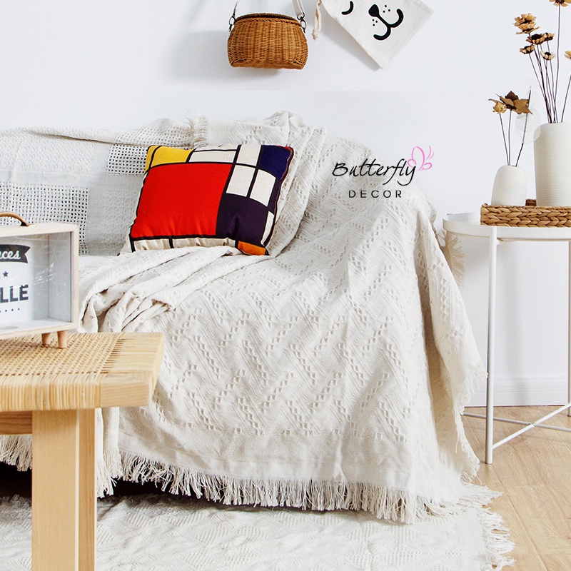 Khăn sofa, trải bàn trang trí Vintage sofa xinh xắn, sang trọng