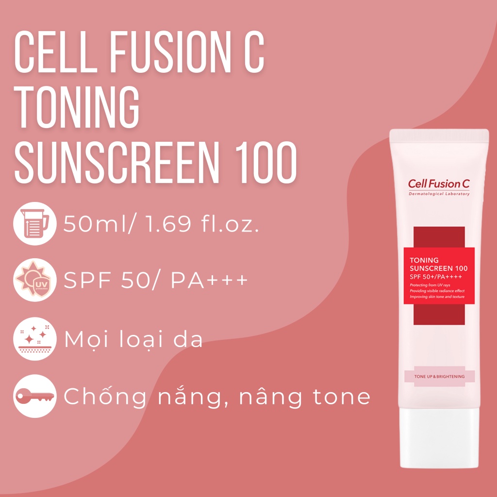 Kem chống nắng Cell Fusion C Toning Sunscreen 100 SPF50+/PA++++ nâng tông da