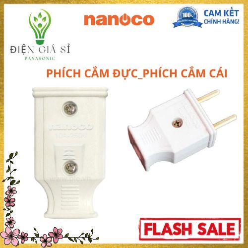 Combo 5 Cái Phích Cắm Đực Và Cắm Cái Chính Hãng Nanoco(NS10250A/ NP10250D1)