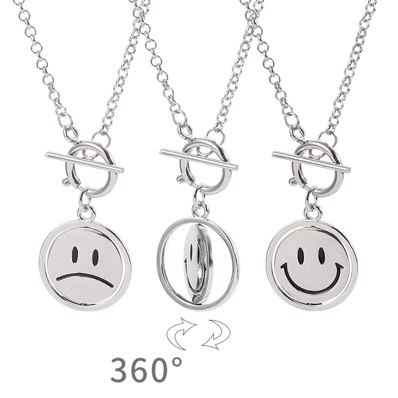 Dây chuyền hình mặt cười phong cách hip hop dành cho nữ