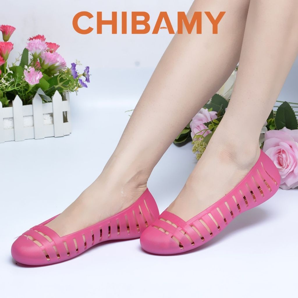 Giày búp bê nhựa nữ đi mưa CHIBAMY chất cao su mềm dẻo ma sát cực tốt