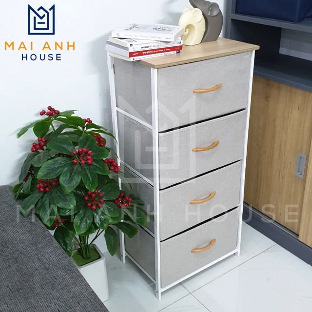 [Mã BMBAU300 giảm 10% đơn 499K] Tủ đựng quần áo đa năng 4 tầng Mai Anh House, vải Oxfort 600D, khung sắt tĩnh điện