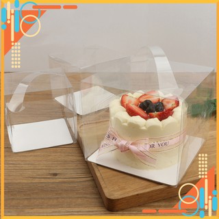 10 Hộp bánh kem, bánh gato size 22 cao 17 có quai xách nhựa PET trong suốt