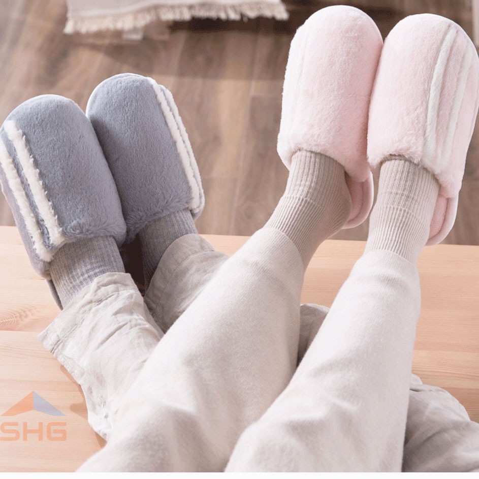 DÉP LÔNG UNISEX ULZZANG ĐẾ CAO SU CAO CẤP 2 SỌC ĐỨNG THANH LỊCH,SIÊU XINH