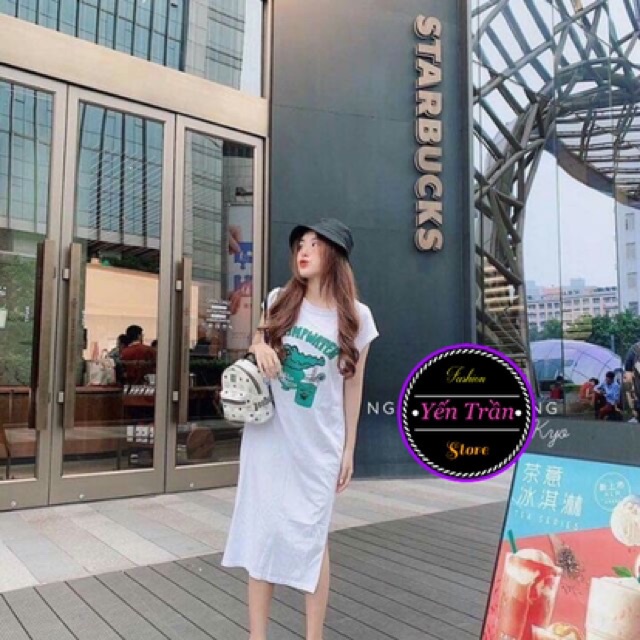 Váy cá sấu tay hến dáng dài | BigBuy360 - bigbuy360.vn