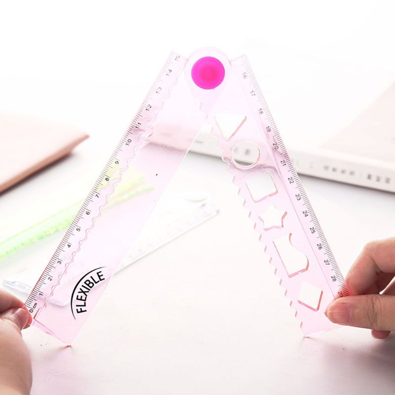 Thước Nhựa Vẽ Tranh Đa Năng Gấp Gọn Linh Hoạt Kiểu Hàn Quốc 30cm
