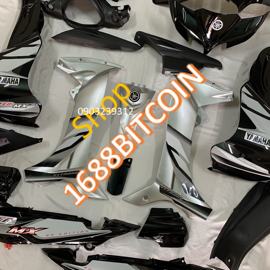 Bộ dàn áo xe JUPITER MX màu ĐEN BẠC --vỏ nhựa xe JUPITER GRAVITA -nhựa nguyên sinh cao cấp loại 1 ĐẸP KHÍT