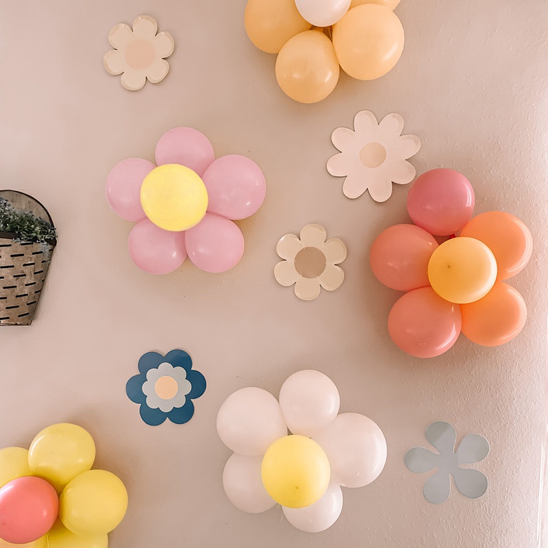 Set 71 Bong Bóng Lá Nhôm Mini In Hình Hoa Cúc Dễ Thương Dùng Trang Trí Tiệc Sinh Nhật/ Tiệc Cưới