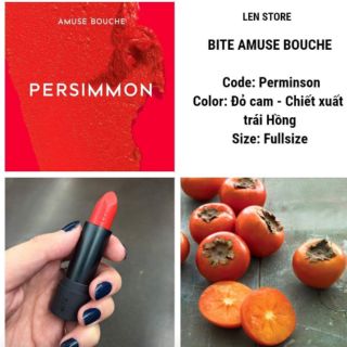 Son bitebeauty hữu cơ màu perminson đỏ cam