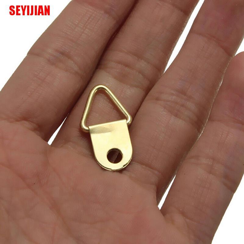 Set 20 Móc Treo Khung Ảnh Hình Tam Giác Bằng Đồng Thau Mạ Vàng