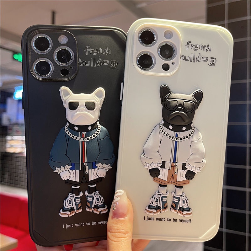 Ốp điện thoại silicon họa tiết chú chó 3d thích hợp cho iPhone 7 8Plus X XS XR XSMAX 11 11pro 12pro Hew7
