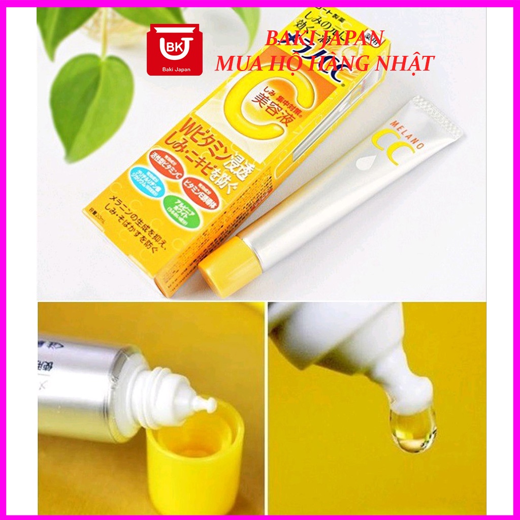 Serum vitamin C melano, Tinh chất dưỡng trắng chống thâm mờ nám CC Melano Nhật bản 20ml
