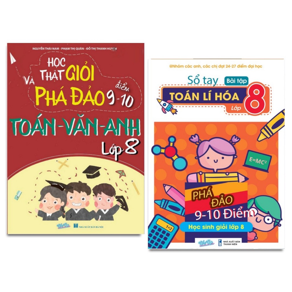 Combo 2 Cuốn Sổ Tay Bài Tập Toán Lí Hóa Lớp 8 Và Toán Văn Anh Lớp 8