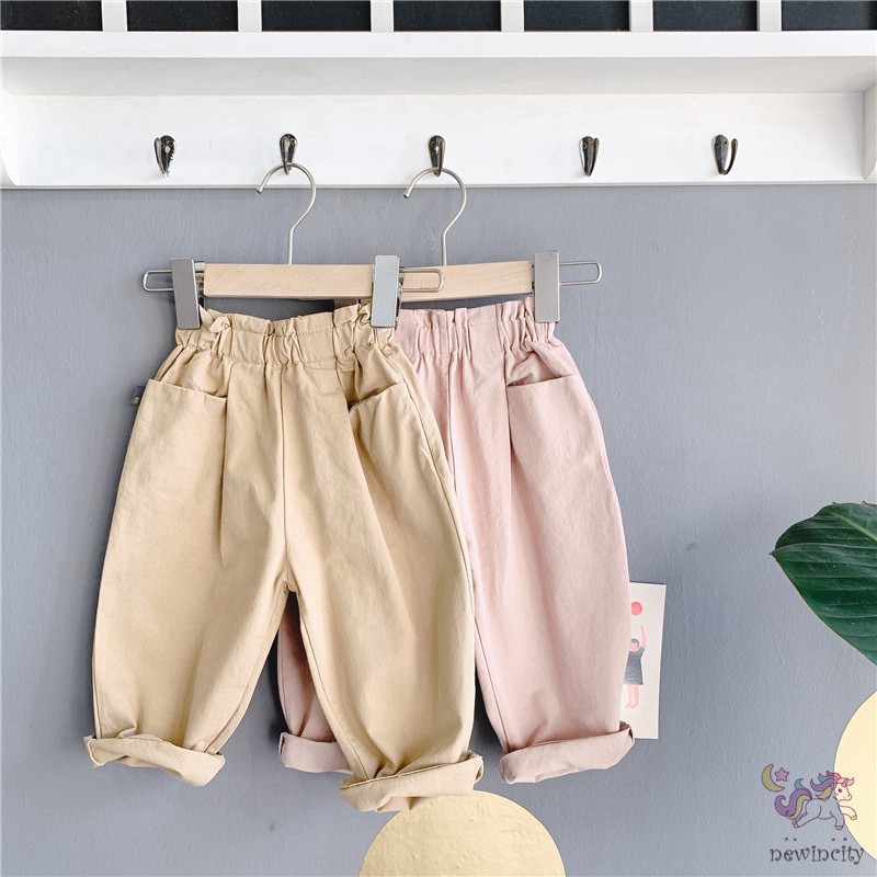 Quần Cotton Lưng Cao Xinh Xắn Theo Phong Cách Hàn Quốc Dành Cho Bé