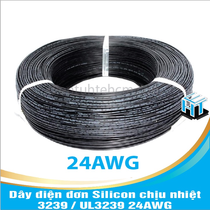 Combo 5 mét Dây điện đơn Silicon chịu nhiệt 3239 / UL3239 22AWG ,24AWG 2 màu đen ,đỏ
