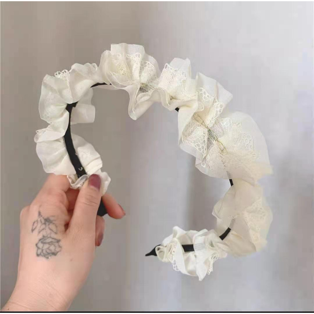 Băng đô ren lưới mới phong cách Retro