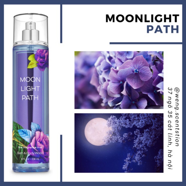 Xịt thơm toàn thân Bath &amp; Body Works mùi Moonlight Path